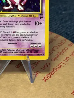Pokemon TCG Mewtwo 10/130 Base Set 2 2000 Holo Rare WOTC - MP - Image 4