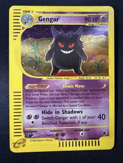 2002 Pokemon Gengar #13/165 Expedition Base Set Holo PERFECT SWIRL🌀 🔥 B - Image 3