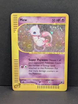 Mew 019/165 Expedition Base Set Holo Ultra Rare Pokemon TCG Nintendo SWIRL HP+ - Image 1