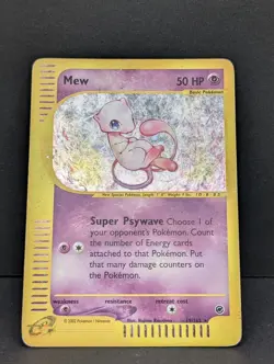 Mew 019/165 Expedition Base Set Holo Ultra Rare Pokemon TCG Nintendo SWIRL HP+ - Image 3