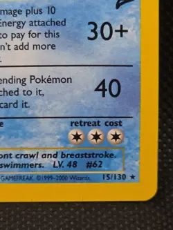 Pokemon Card - Poliwrath 15/130 Holo Rare - Base Set 2 -WOTC Light Play - Image 5