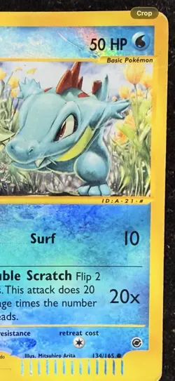 Totodile 134/165 Expedition Base Set Reverse Holo Vintage E-Reader - Image 5
