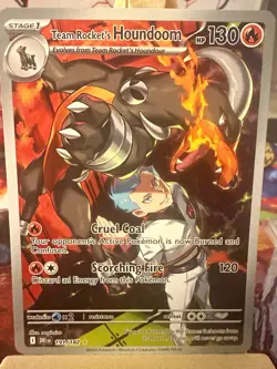 Pokemon TCG Team Rocket's Houndoom 191/182 SV10 Destined Rivals IR Full Art Holo - Image 1
