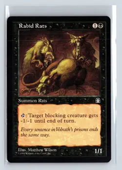 RABID RATS - MTG Magic the Gathering Card - Stronghold - Common - Image 1