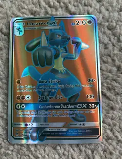 Lucario GX 122/131 Forbidden Light Ultra Rare Full Art Holo Pokemon TCG - Image 1