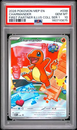 2026 POKEMON MEP EN-ME BLACK STAR PROMO #038 CHARMANDER PSA 10 - Image 1