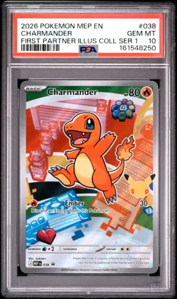 2026 POKEMON MEP EN-ME BLACK STAR PROMO #038 CHARMANDER PSA 10 - Image 1
