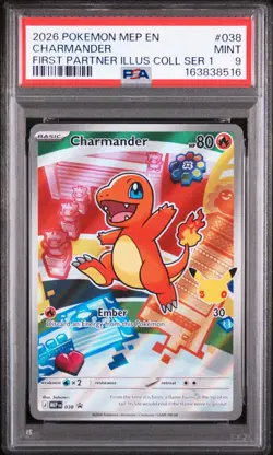 2026 POKEMON MEP EN-ME BLACK STAR PROMO #038 CHARMANDER PSA 9 - Image 1