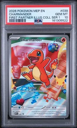 2026 POKEMON MEP EN-ME BLACK STAR PROMO #038 CHARMANDER PSA 10 - Image 1