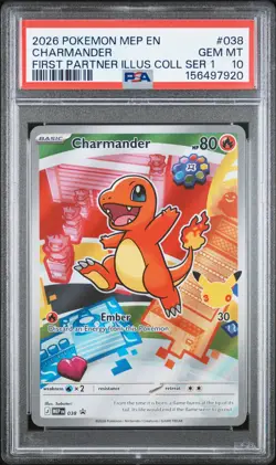 2026 POKEMON MEP EN-ME BLACK STAR PROMO #038 CHARMANDER PSA 10 - Image 1