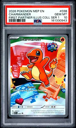 2026 POKEMON MEP EN-ME BLACK STAR PROMO #038 CHARMANDER PSA 10 - Image 1