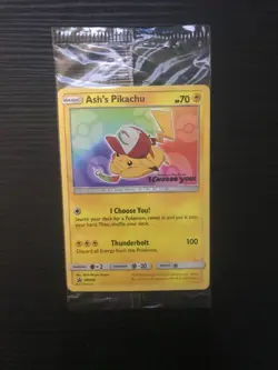 Pokemon Ash's Pikachu SEALED SM108 I Choose You! 2017 Black Star Promo - Image 1