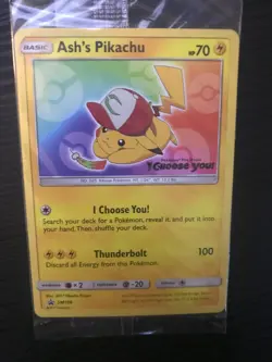 Pokemon Ash's Pikachu SEALED SM108 I Choose You! 2017 Black Star Promo - Image 4