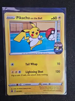 Pokemon Pikachu TCG Promo Card On the Ball Futsal, 001/005 , Regular NM - Image 1