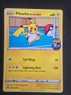 Pokemon Pikachu TCG Promo Card On the Ball Futsal, 001/005 , Regular NM - Image 3