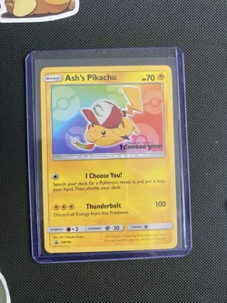 Pokemon TCG Ash's Pikachu SM108 Promo Card 'I Choose You!' - Image 1