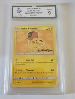 Pokemon TCG Ash's Pikachu SM110 Promo Card Near Mint - Image 1