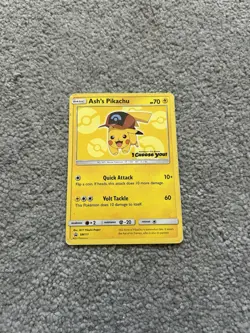 Pokemon TCG SM Black Star Promo I Choose You SM111 Ash's Pikachu - Image 1