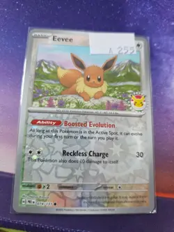 Eevee Prismatic Evolutions 074/131 Holo Pokemon Day 2025 Stamped Promo Card - Image 1
