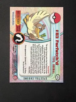 2000 Topps Chrome Pokemon T.V. #83 Farfetch'D Pokemon T.V. Spectra - Image 2