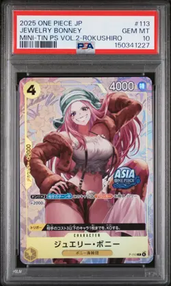 2025 ONE PIECE JAPANESE MINI-TIN PACK SET VOL.2 #113 JEWELRY BONNEY PSA 10 - Image 1