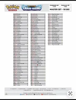 Pokemon Chaos Rising Partial Master Set 139 Cards (List Provided) 99% Condition - Image 2