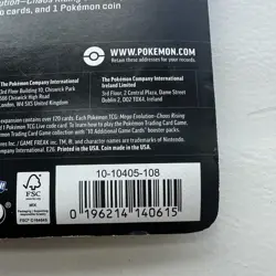 Pokemon TCG Mega Evolution—Chaos Rising Booster Pack + 3 Promo Cards + Coin - Image 3