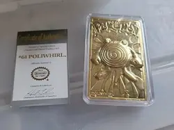 Pokemon Poliwhirl Limited Edition 23k Gold Plated Trading Card & Pokeball - Image 2