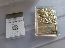 Pokemon Poliwhirl Limited Edition 23k Gold Plated Trading Card & Pokeball - Image 3