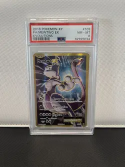 PSA 8 2016 Pokemon Evolutions Mewtwo EX 103/108 Holo Ultra Rare Full Art - Image 1