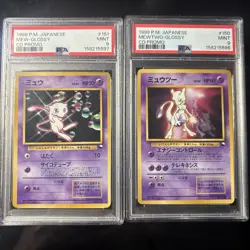 1999 POKEMON JAPANESE CD PROMO #150 & #151 MEW & MEWTWO-GLOSSY PSA 9s Sequential - Image 1