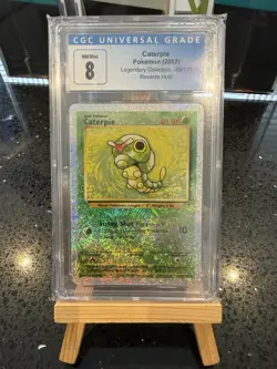 Pokemon 2002 Caterpie 69/110 Legendary Collection Reverse Holo Card CGC 8 - Image 1