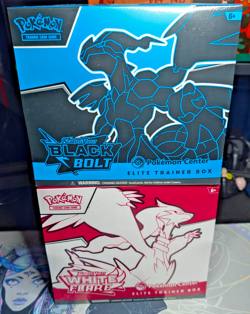 Black Bolt and White Flare POKEMON CENTER ETB Elite Trainer Box SEALED SET - Image 1