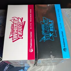 Black Bolt and White Flare POKEMON CENTER ETB Elite Trainer Box SEALED SET - Image 5
