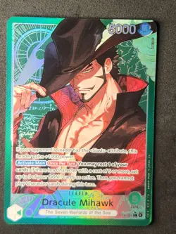 One Piece CCG Dracule Mihawk OP14-020 Alt Art Leader - English - MINT - Image 1
