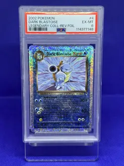 2002 Pokemon Legendary Collection Reverse Foil Dark Blastoise #4 PSA 6 EX-MT - Image 1