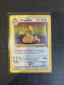 Pokemon Dragonite 4/62 Fossil Set Holo Rare Vintage WOTC 1999 TCG - Image 1