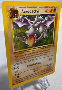 Pokemon Karte Aerodactyl 1/62 Fossil Set Holo Deutsch Pokemon WOTC TCG 1999 NM - Image 2