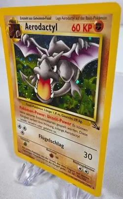 Pokemon Karte Aerodactyl 1/62 Fossil Set Holo Deutsch Pokemon WOTC TCG 1999 NM - Image 3