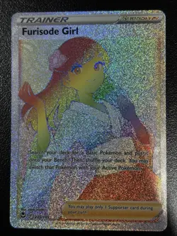 Furisode Girl 205/195 Rainbow Rare Silver Tempest Pokemon Holo NM - Image 1