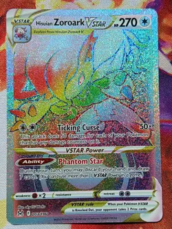 Pokemon Hisuian Zoroark VSTAR 203/196 Rainbow Secret Rare Card Lost Origin NM - Image 1