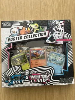 Pokemon TCG Black Bolt & White Flare Poster Collection Box 4 Packs NEW & SEALED✅ - Image 1