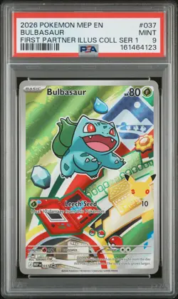 Bulbasaur 037 First Partner Illustration Collection Series 1 Pokemon PSA 9 Promo - Image 1