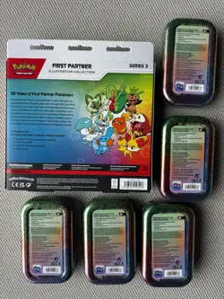 Pokemon First Partner Illustration Collection Series 3 + 5x luminose city tins - Image 2
