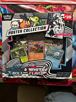 Pokemon TCG Unova Poster Collection S&V Black & White Bolt/Flare 4 Packs - Image 1