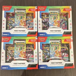 4X POKEMON TCG First Partner Illustration Collection Series 3 Promo, 3 Packs - Image 1