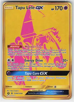Tapu Lele GX SV94/SV94 Holo SEC Hidden Fates Shiny Vault Pokemon Heavily Played - Image 1