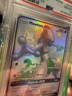 PSA 10 2019 Pokemon TCG Hidden Fates Mewtwo GX FA Holo SV59/SV94 Eng - Image 2