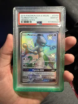 PSA 10 2019 Pokemon TCG Hidden Fates Mewtwo GX FA Holo SV59/SV94 Eng - Image 4