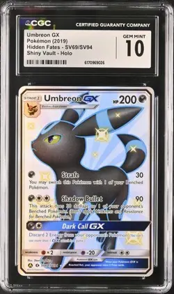 Pokemon Hidden Fates Umbreon GX shiny vault SV69/SV94 CGC GEM MINT 10! - Image 1